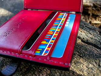 札ばさみ　カードポケット　赤